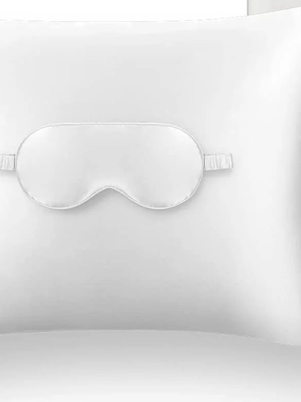 NEW TAFTS 27 Momme 100% Pure Mulberry Silk Pillowcase & Sleep Mask in COOL WHITE